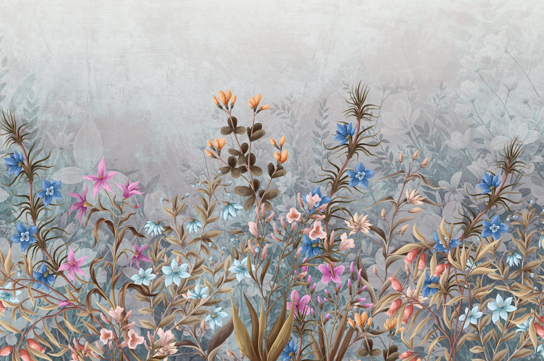Painting of flowers and leaves Painting of flowers and leaves