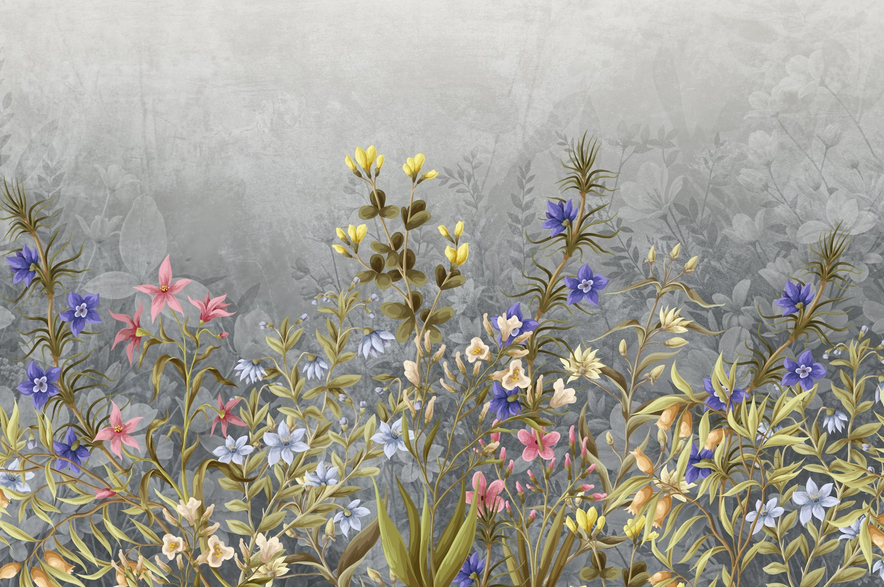 Painting of flowers and leaves Painting of flowers and leaves