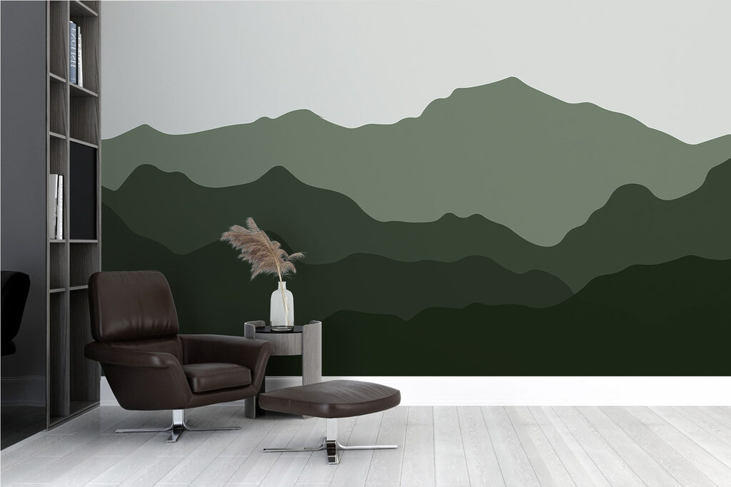 Mountain range with green hills Mountain range with green hills