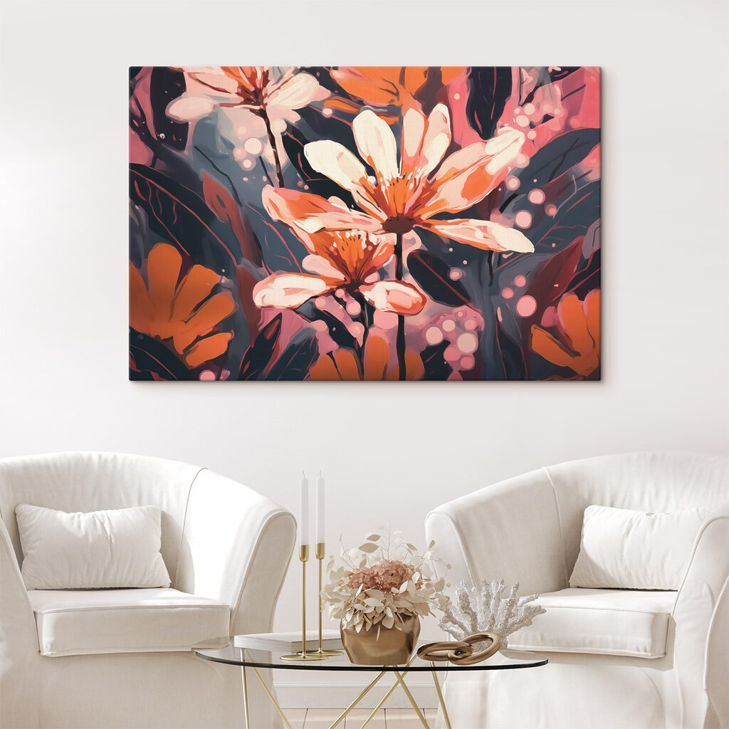 Painting of flowers and leaves Painting of flowers and leaves