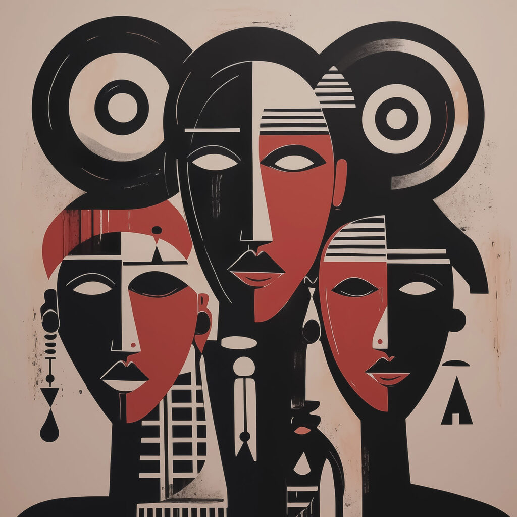 Group of people with different shapes and colors