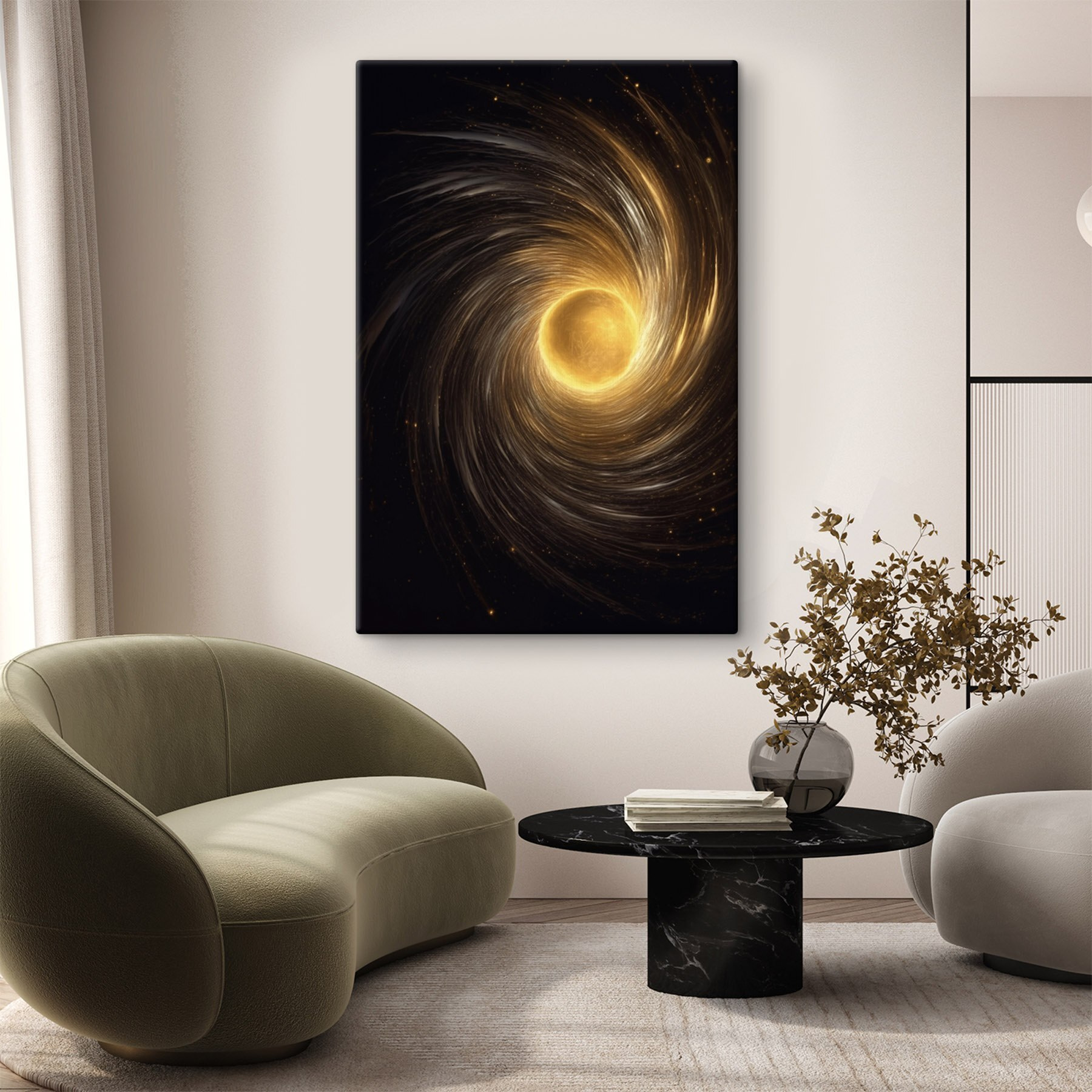 Yellow circle in space