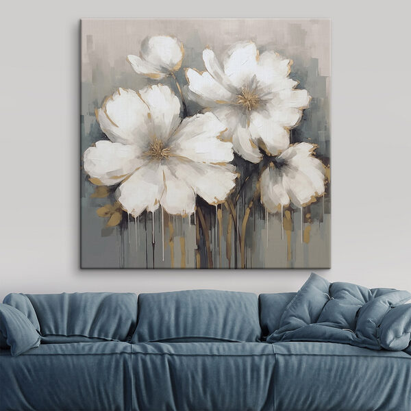 Painting of white flowers Painting of white flowers