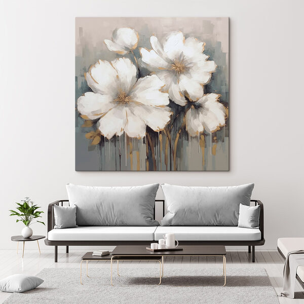 Painting of white flowers Painting of white flowers
