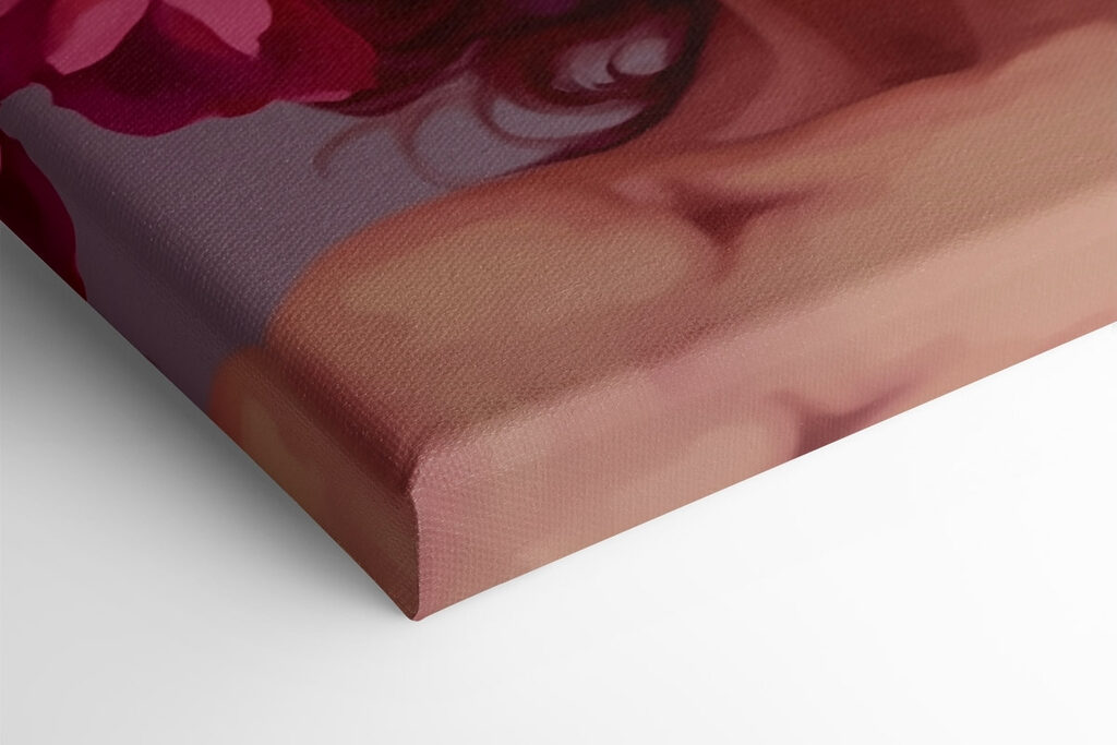 Woman with flowers on her head