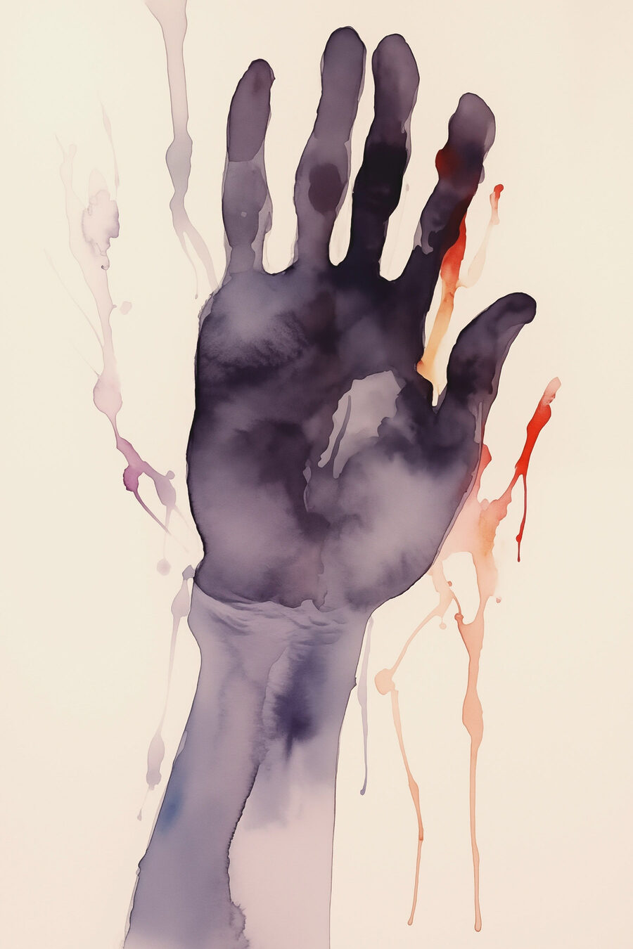 Hand with paint splatters Hand with paint splatters
