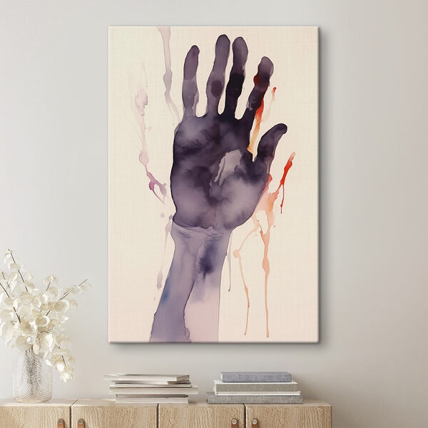Hand with paint splatters Hand with paint splatters