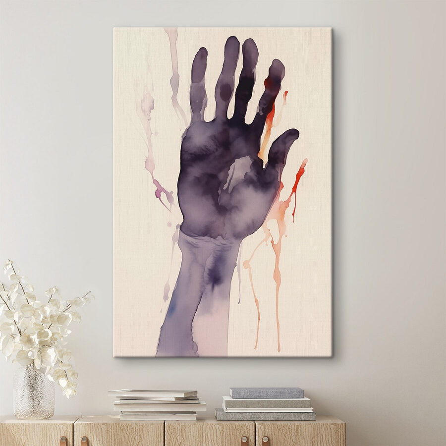 Hand with paint splatters Hand with paint splatters