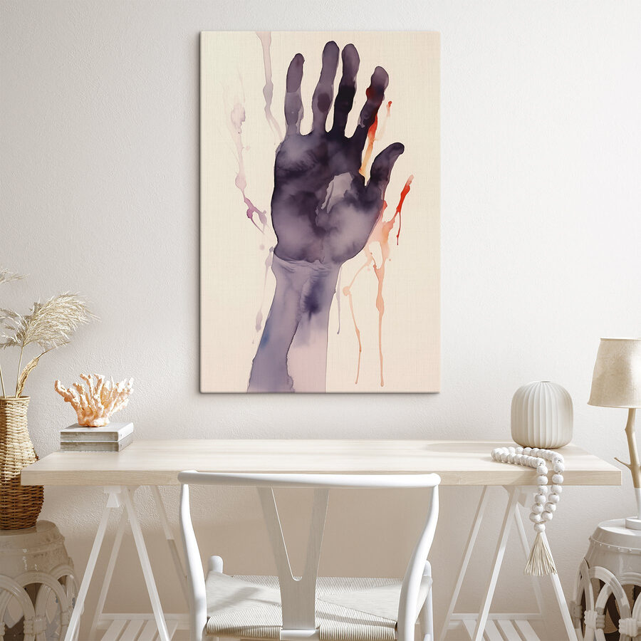 Hand with paint splatters Hand with paint splatters