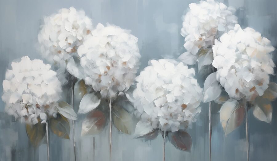 Painting of white flowers Painting of white flowers