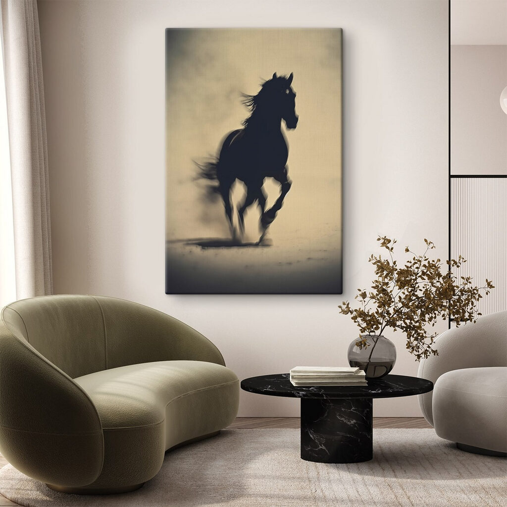 Horse running in the snow Horse running in the snow