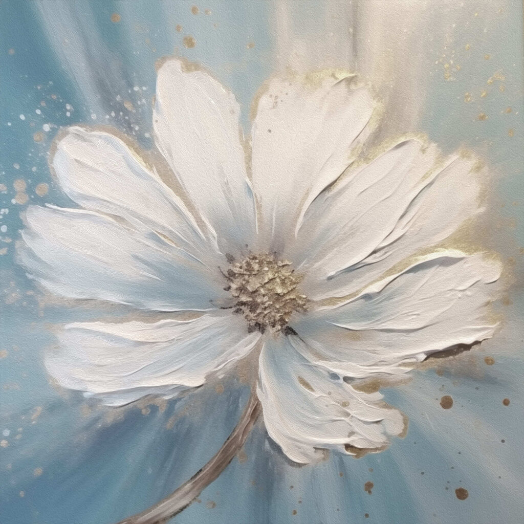 Painting of a white flower Painting of a white flower
