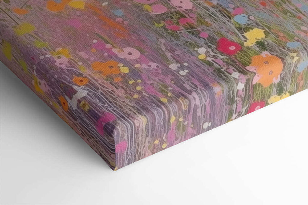 Painting of flowers in a field