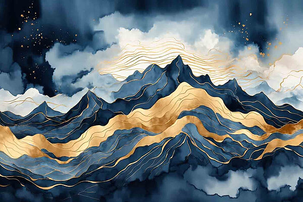 Majestic mountains beneath a cloudy sky Majestic mountains beneath a cloudy sky