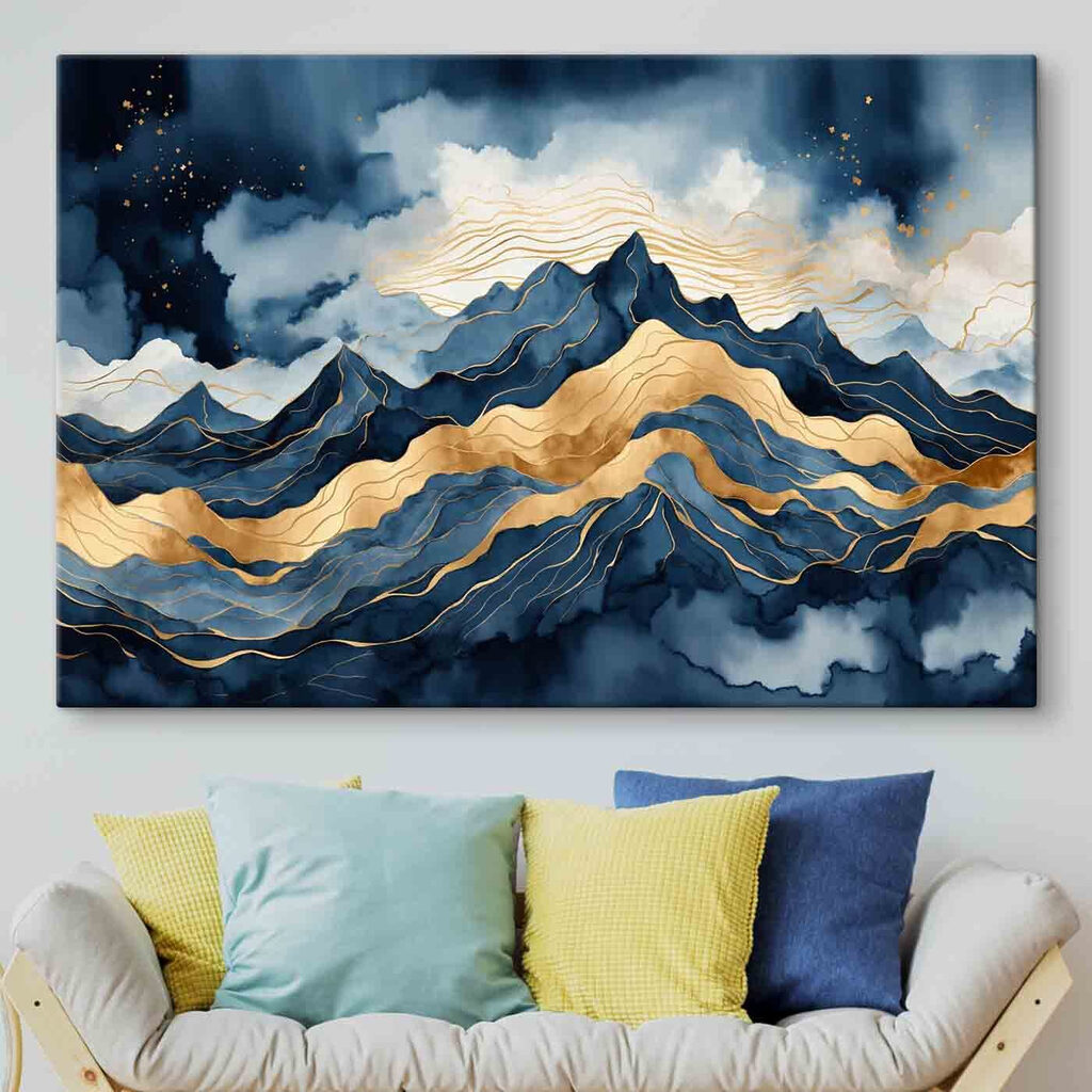 Majestic mountains beneath a cloudy sky Majestic mountains beneath a cloudy sky