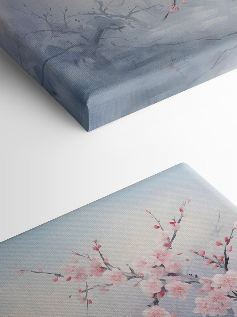 Bird on a branch with pink flowers Bird on a branch with pink flowers