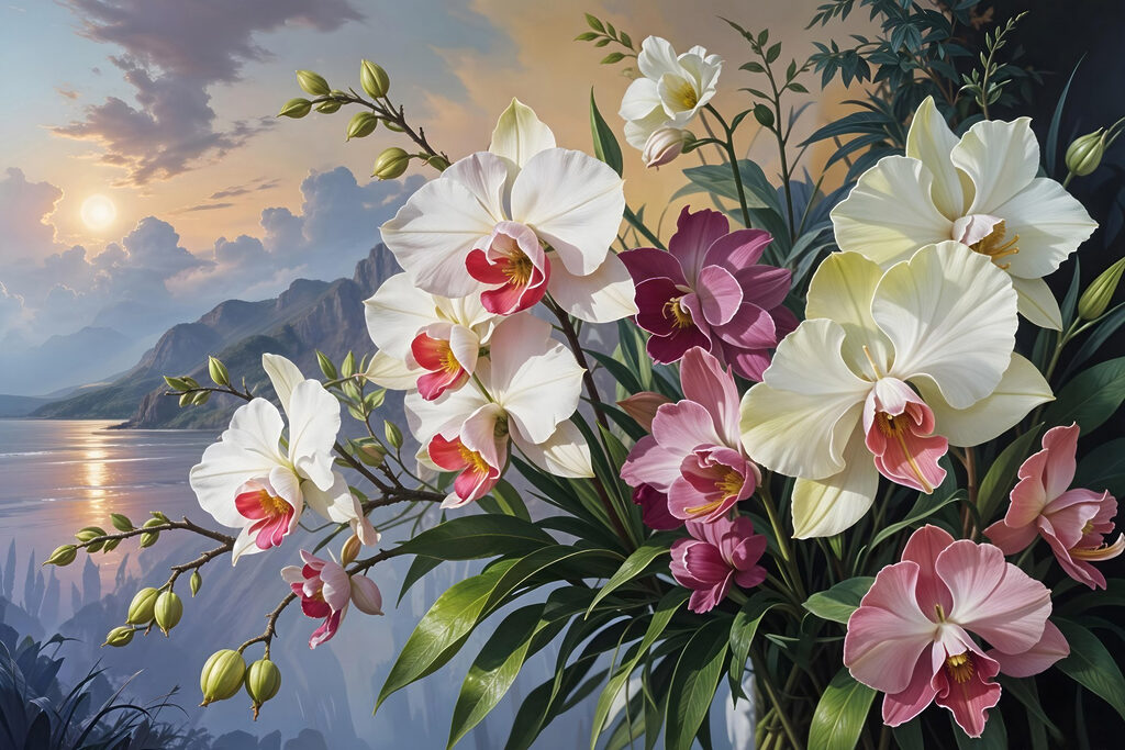 Painting of flowers in a vase Painting of flowers in a vase