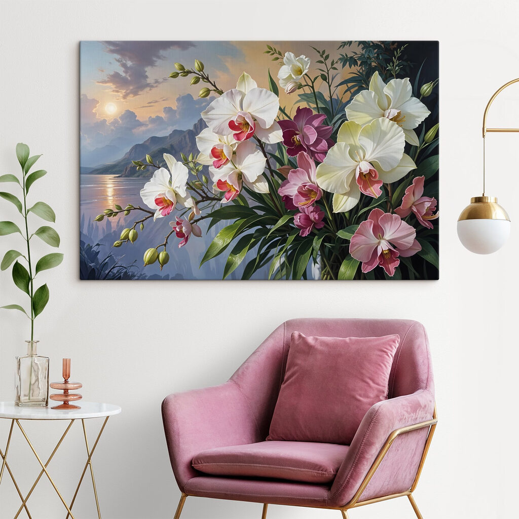 Painting of flowers in a vase Painting of flowers in a vase