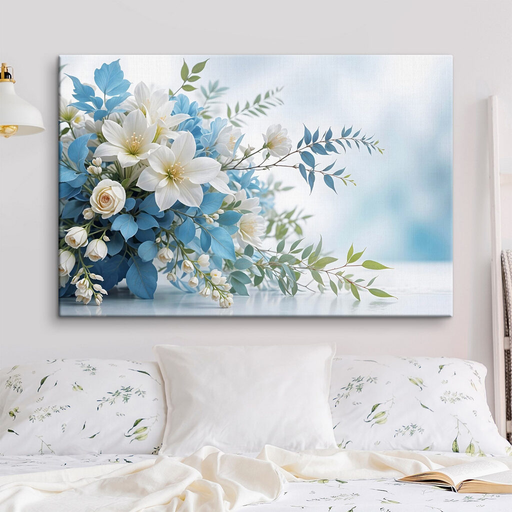 Bouquet of white and blue flowers Bouquet of white and blue flowers