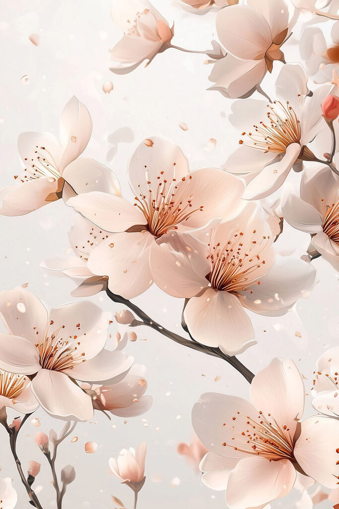 Delicate blossoms in soft hues Delicate blossoms in soft hues