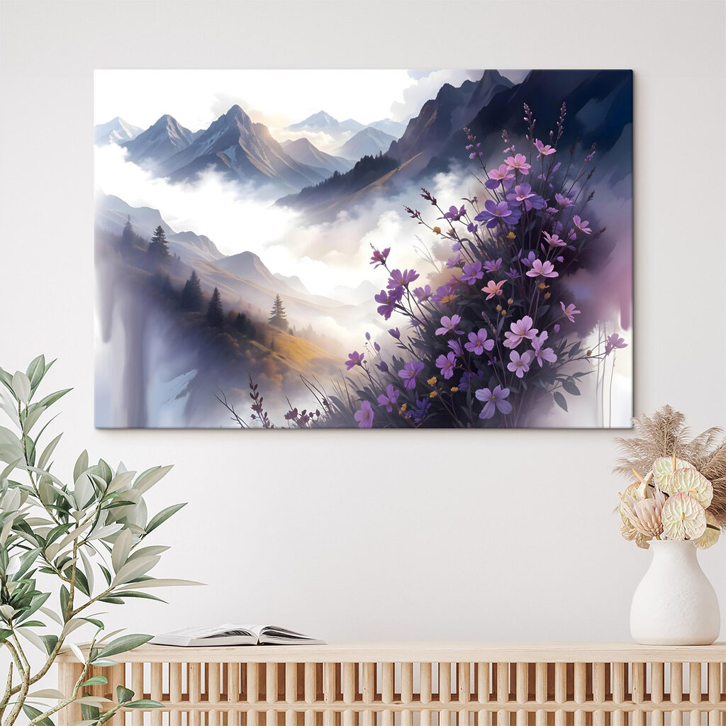 Purple flowers on a mountain Purple flowers on a mountain