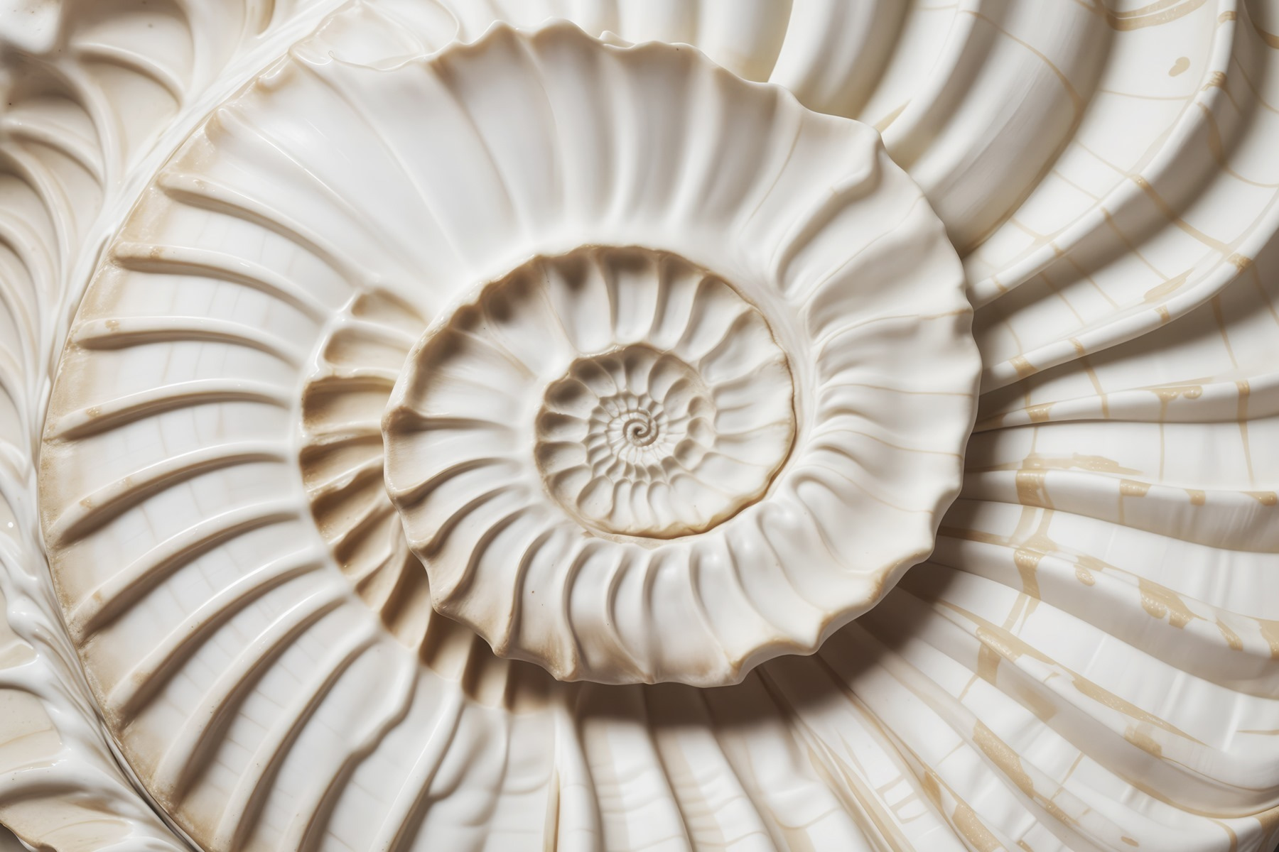 Elegant spiral shell pattern displayed beautifully Elegant spiral shell pattern displayed beautifully