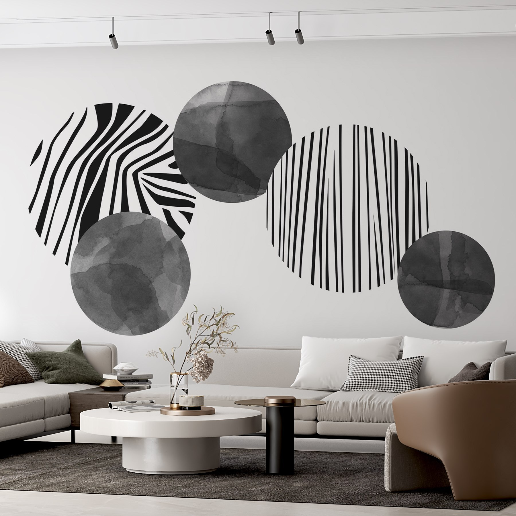 Group of circles with zebra stripes Group of circles with zebra stripes