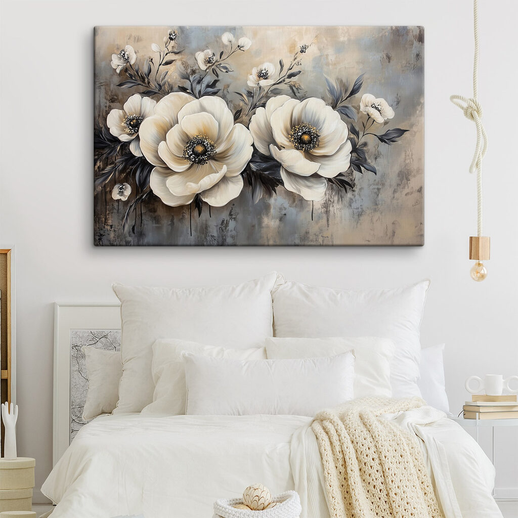 Painting of white flowers Painting of white flowers