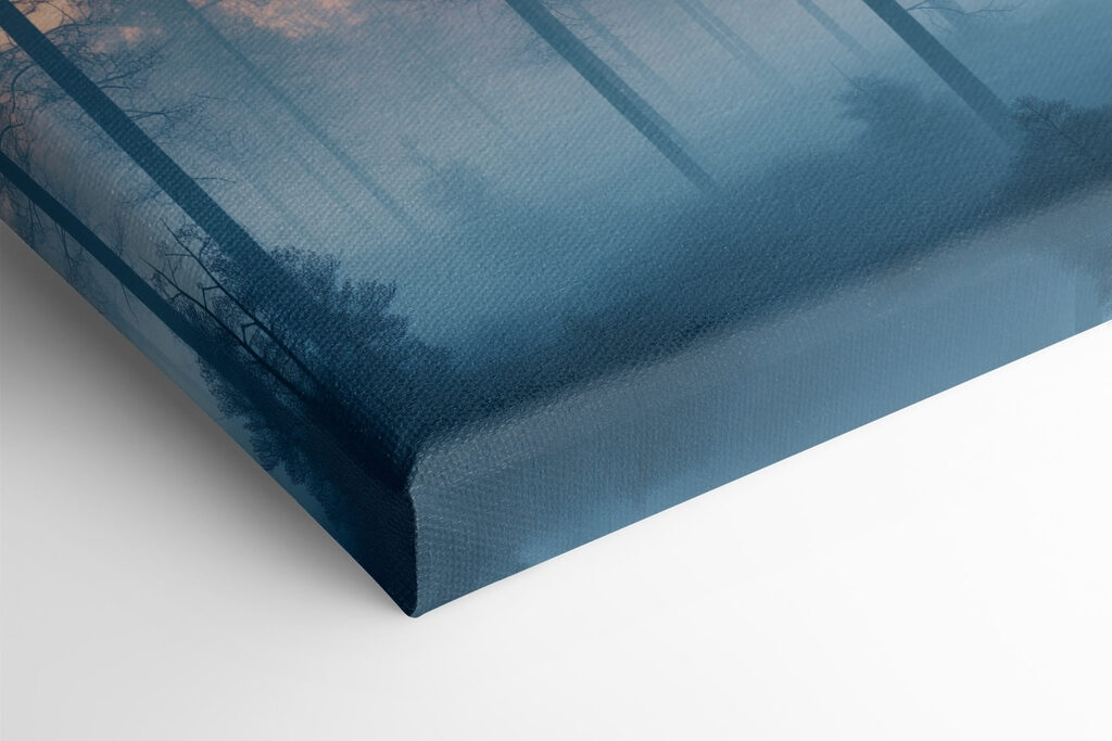 Foggy forest with trees