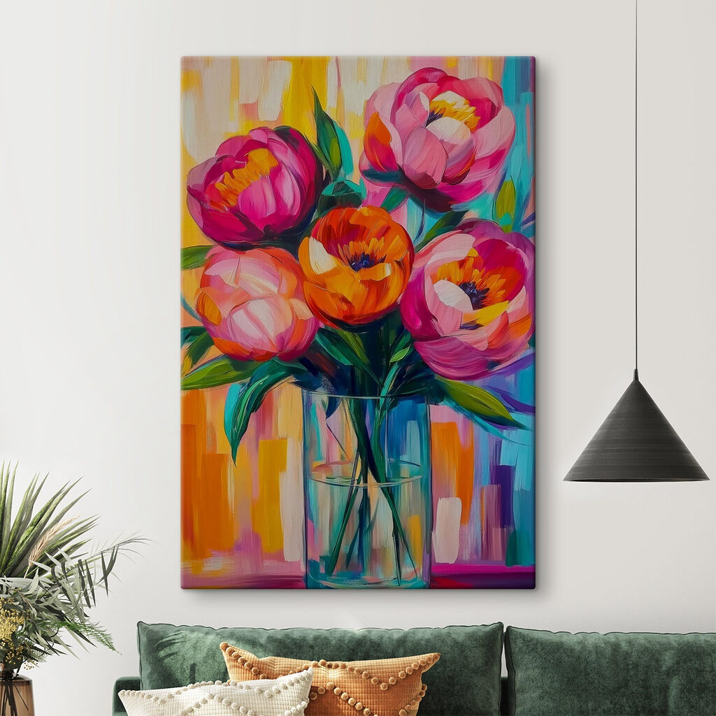 Painting of flowers in a vase