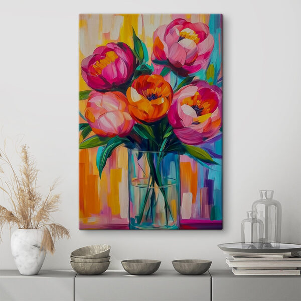 Painting of flowers in a vase Painting of flowers in a vase
