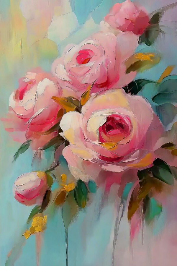 Painting of pink flowers Painting of pink flowers