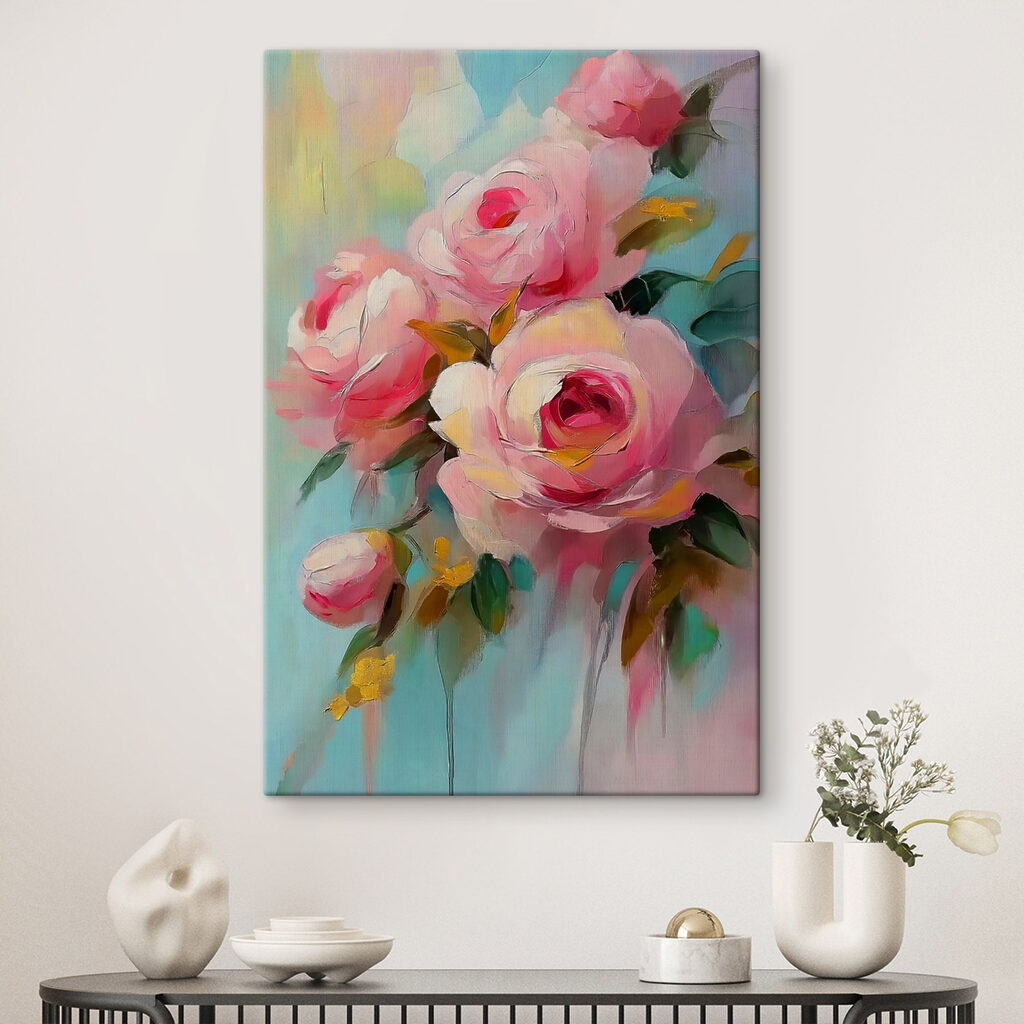 Painting of pink flowers Painting of pink flowers