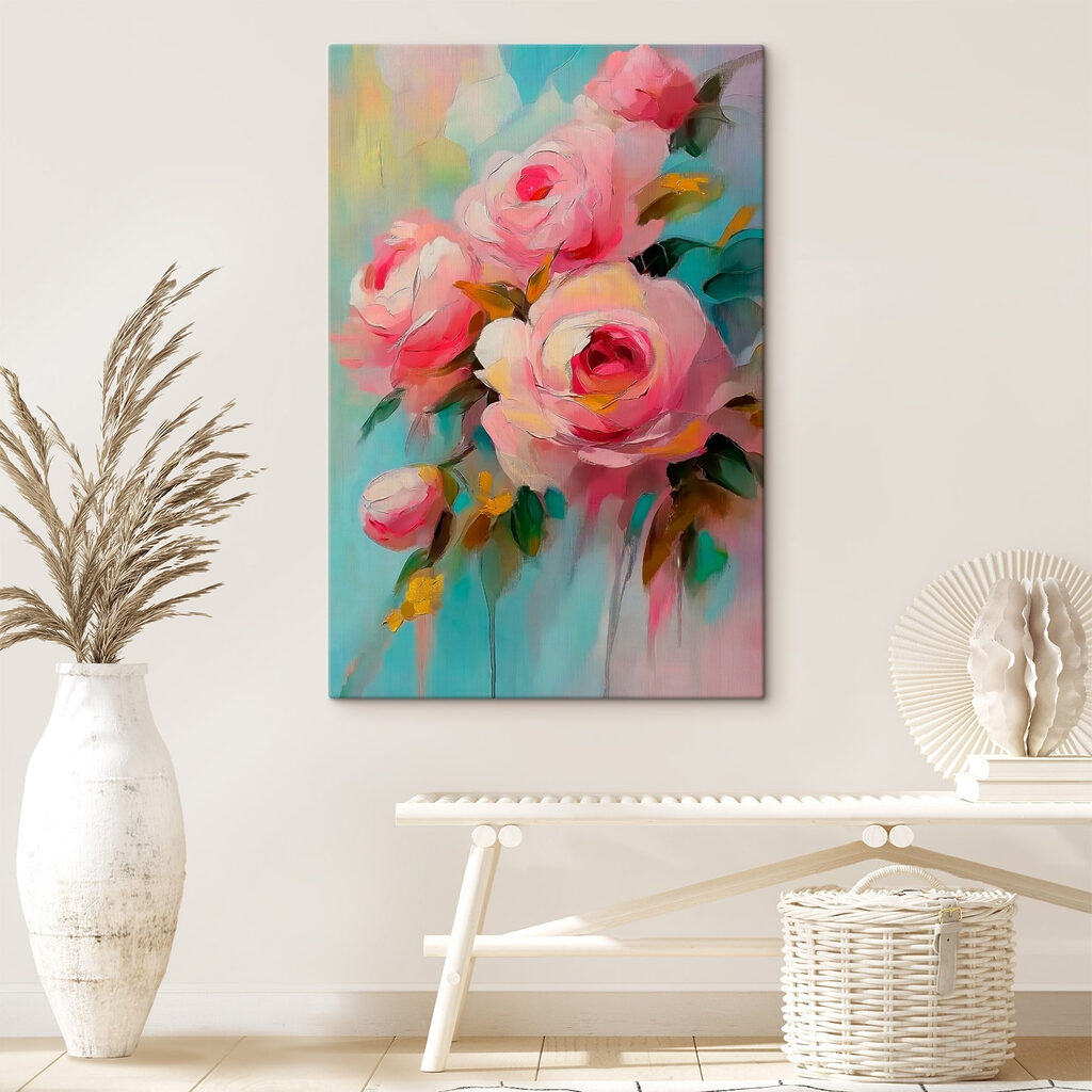 Painting of pink flowers Painting of pink flowers