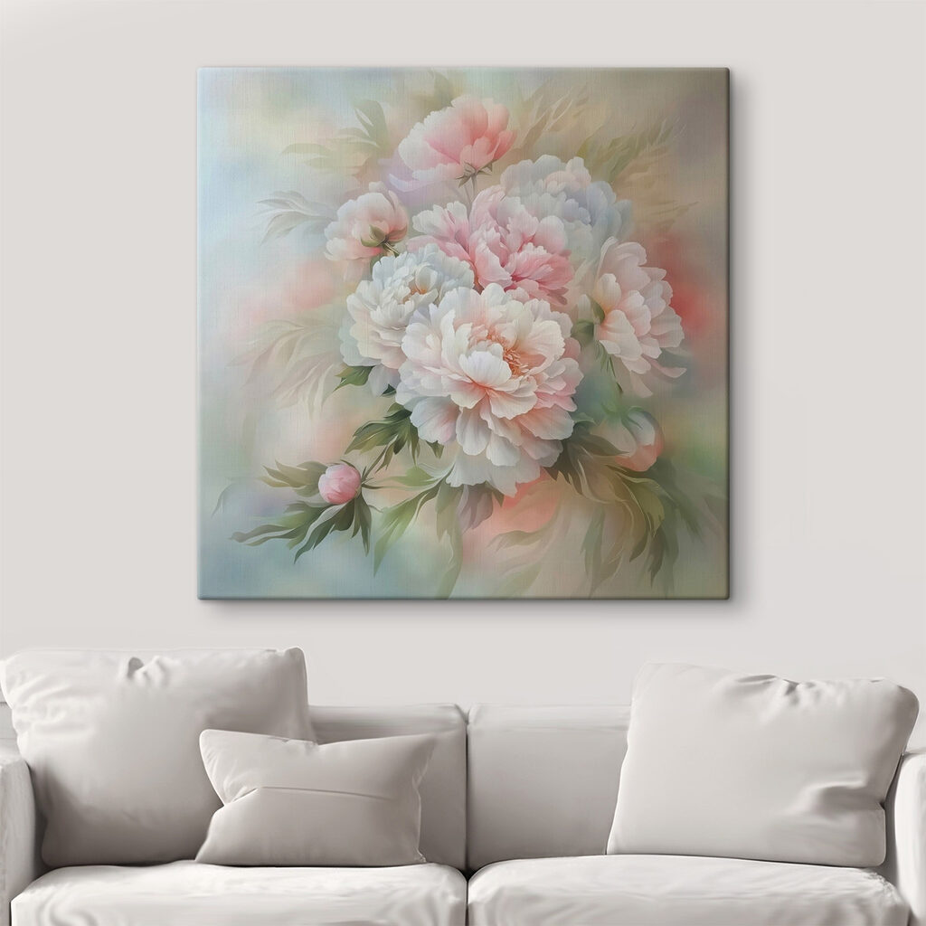 Painting of flowers on a white background