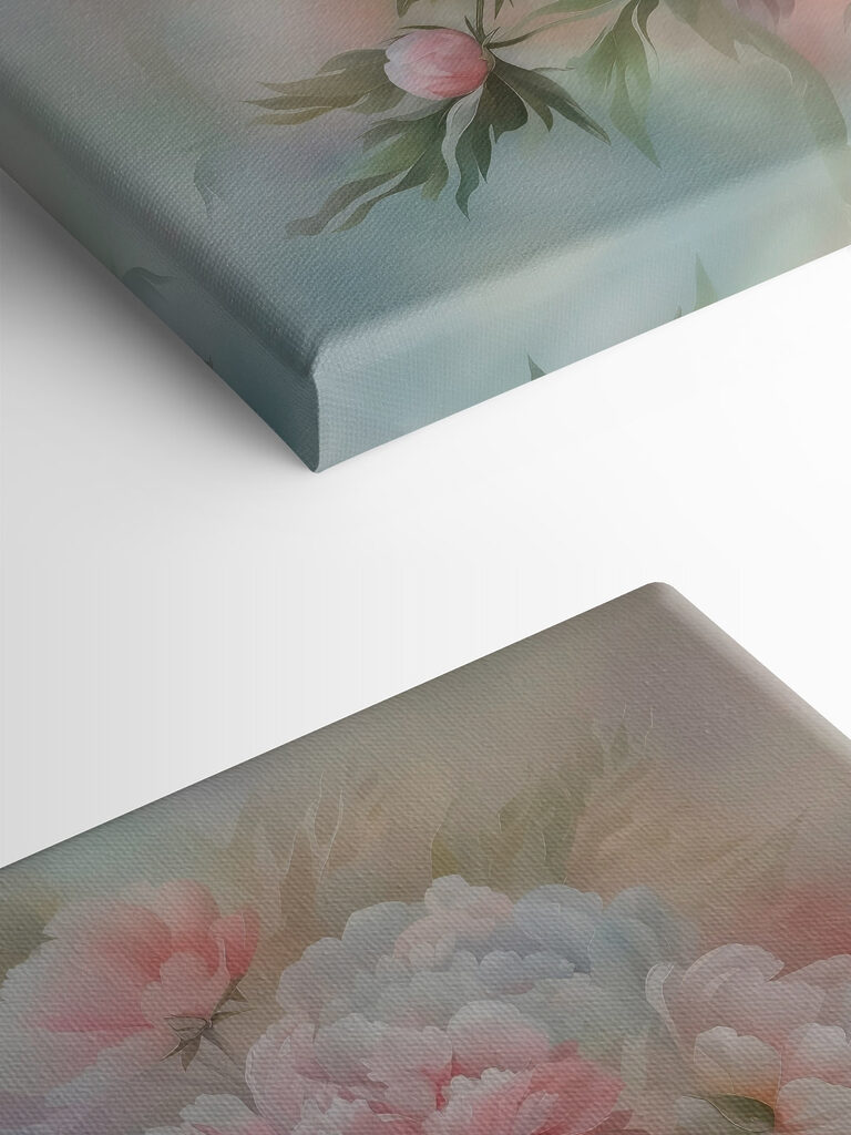 Painting of flowers on a white background
