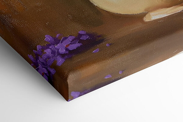 Painting of purple flowers in a vase Painting of purple flowers in a vase