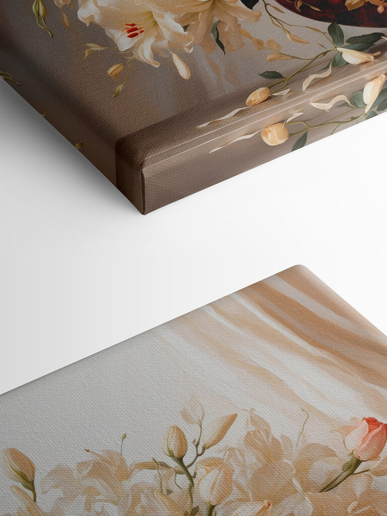 Vase of white flowers