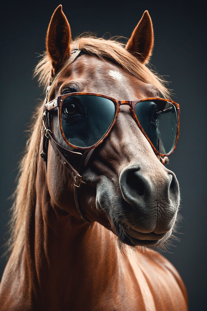 Horse wearing sunglasses Horse wearing sunglasses