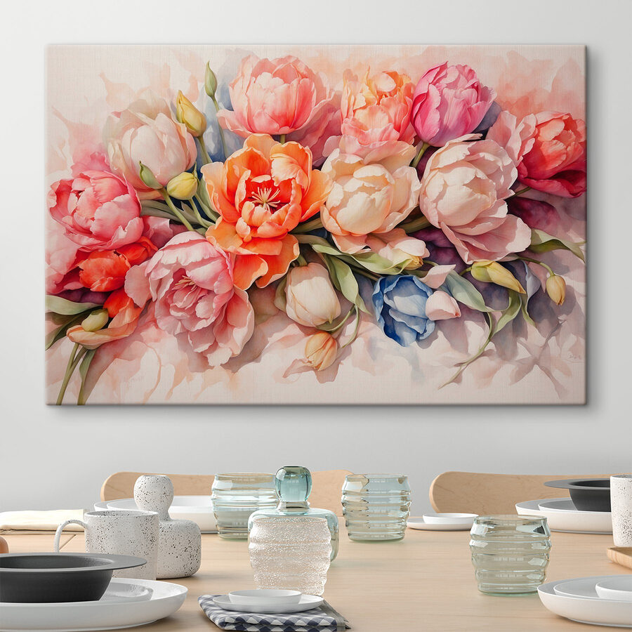Group of flowers on a white surface Group of flowers on a white surface