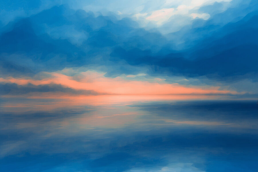 Blue and orange sky with clouds Blue and orange sky with clouds