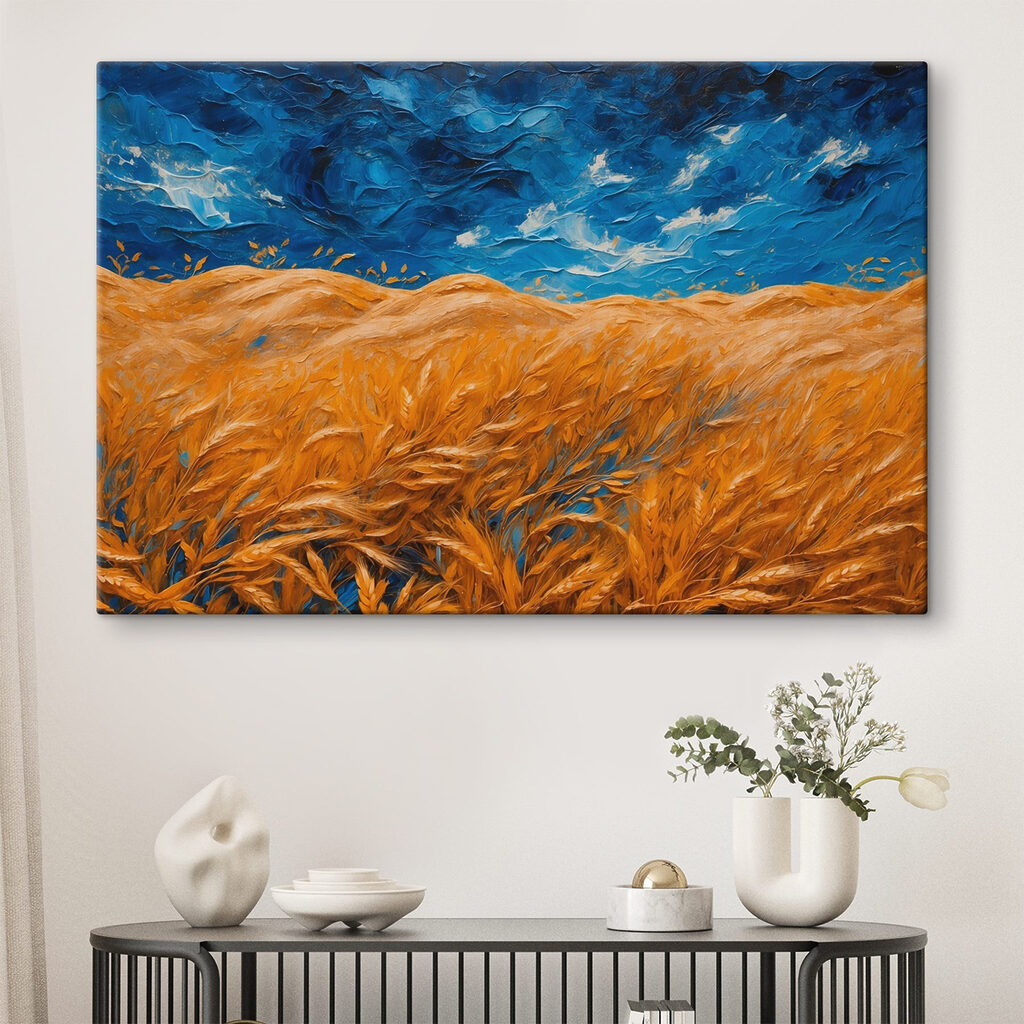 Painting of a field of wheat