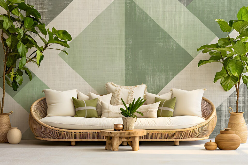 Green and white geometric pattern Green and white geometric pattern