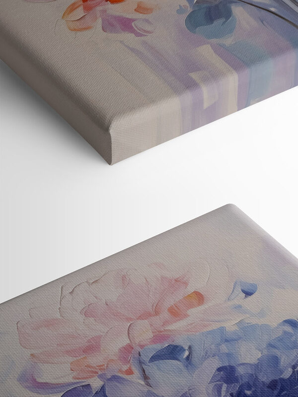 Painting of flowers on a white surface Painting of flowers on a white surface