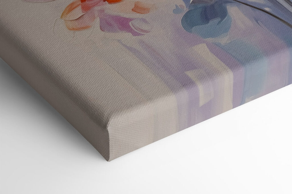 Painting of flowers on a white surface Painting of flowers on a white surface