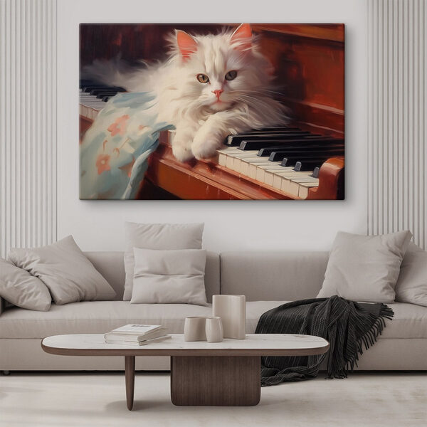 Cat lying on a piano Cat lying on a piano