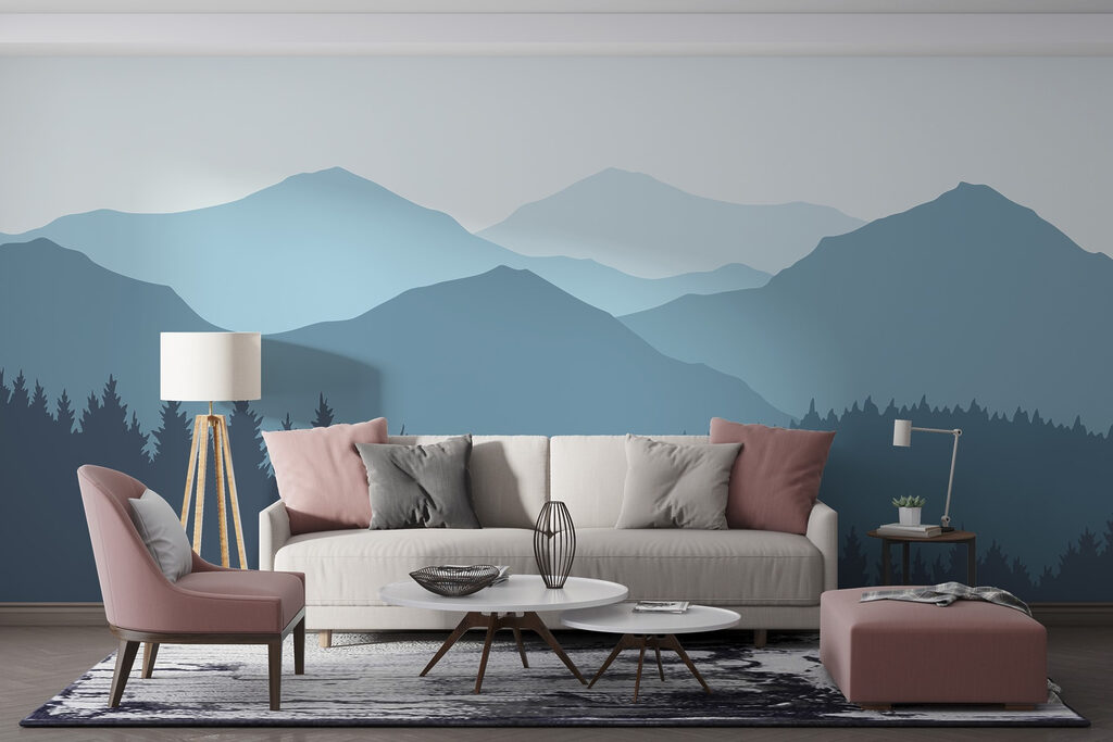 Landscape of mountains and trees