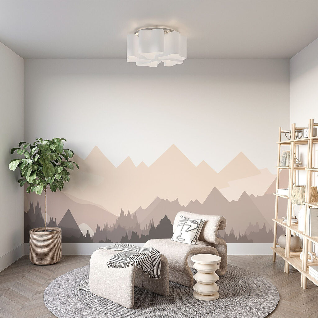Mountain range with trees