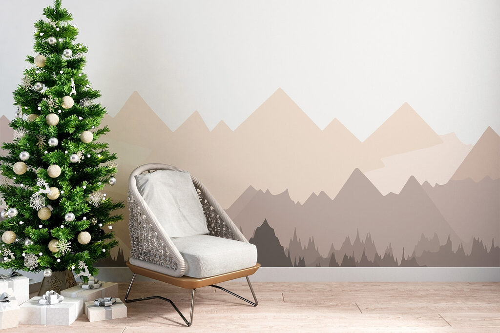 Mountain range with trees