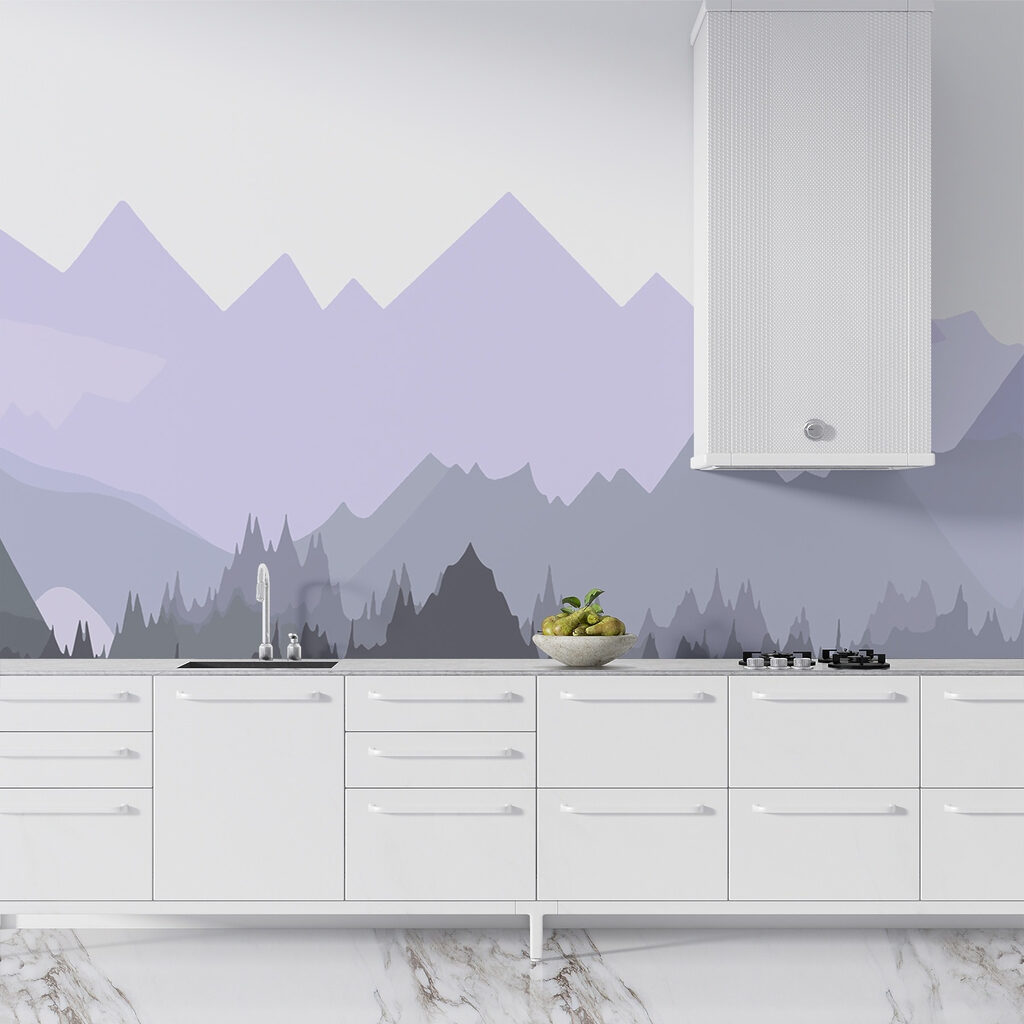 Mountain range with trees